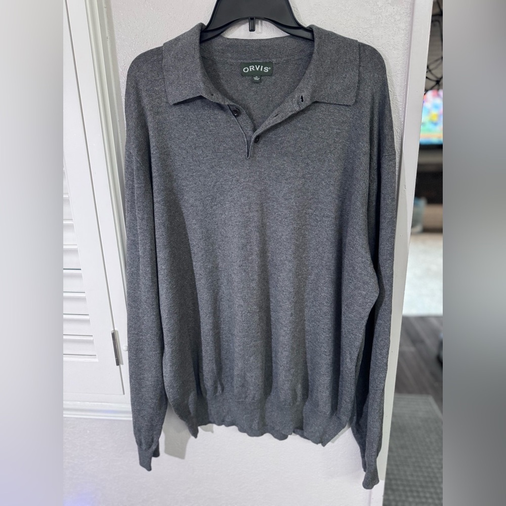 Orvis Men's Gray Cashmere Blend Sweater